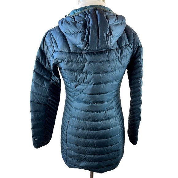 Eddie Bauer Astoria Hooded Down Parka Blue Hooded Puffer Jacket Coat Size XS - Picture 8 of 13